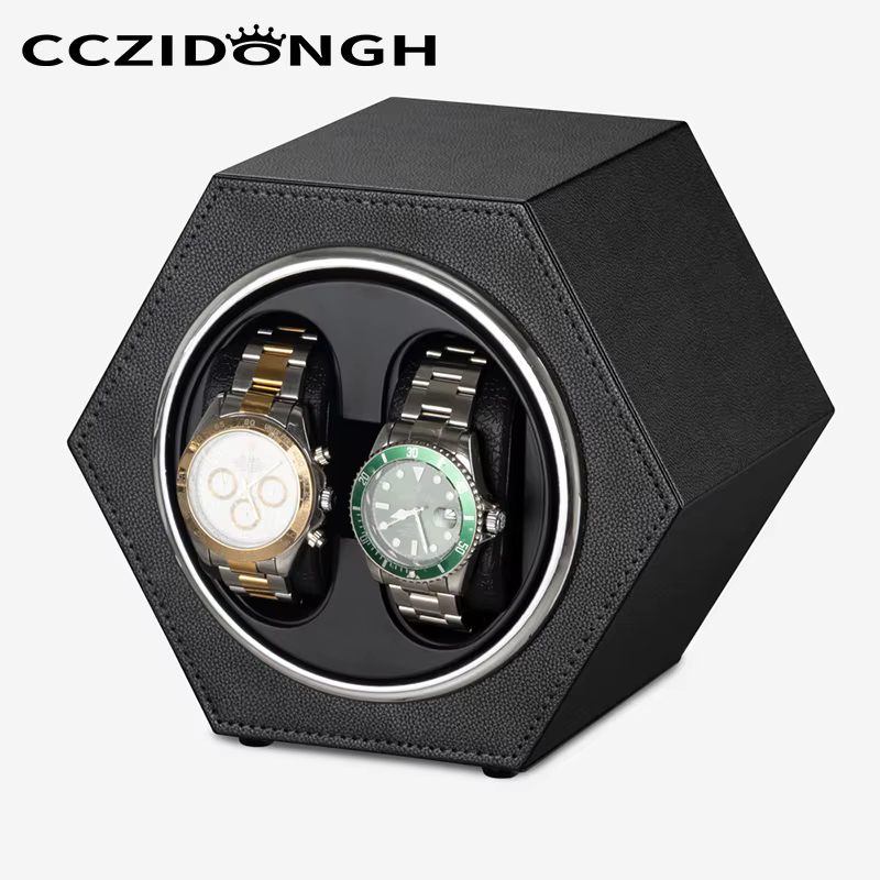 CCZIDONGH Remontoir de montre automatique 2 emplacements en bois, électrique, haut de gamme, pour us