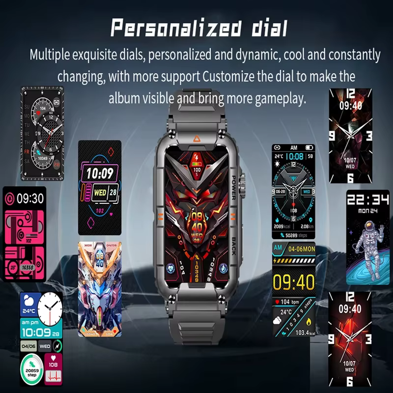 Montre connectée de fitness 2026 pour hommes et femmes avec moniteur de fréquence cardiaque et de so