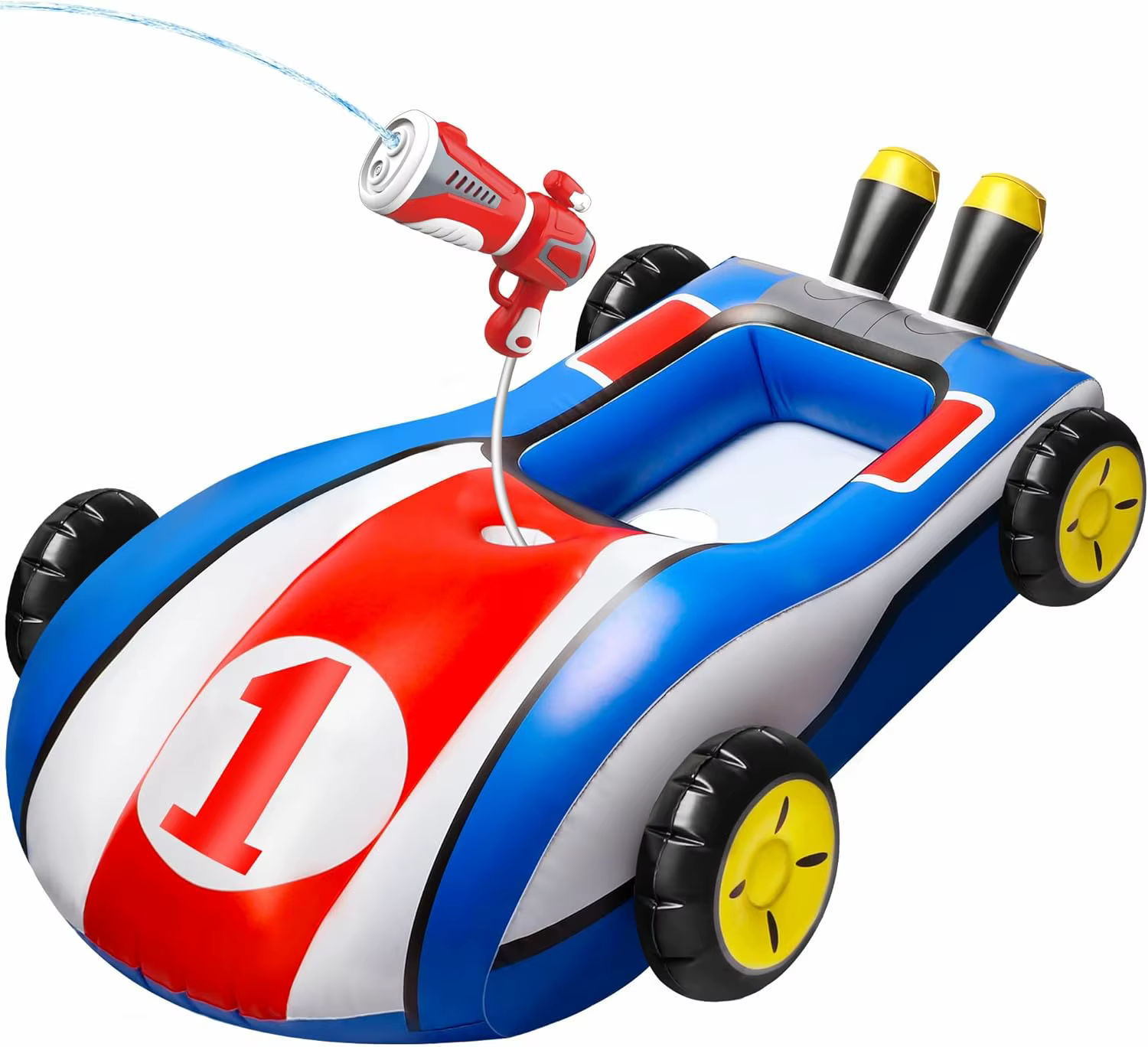 Jouets gonflables pour piscine pour enfants avec pistolet à eau, jouets aquatiques gonflables à chev
