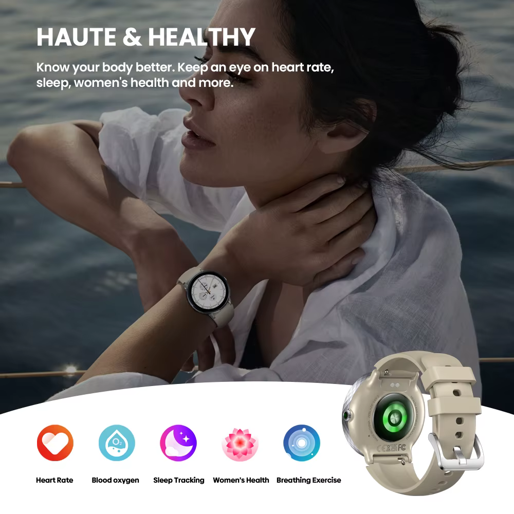 Zeblaze Lily 2 Smartwatch pour femme, appel Bluetooth, écran AMOLED 2025 ", double sangles, surveill