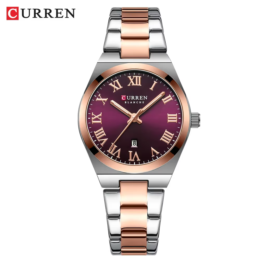 Montres de luxe en acier inoxydable pour femmes avec date, montres étanches pour femmes, robe élégan