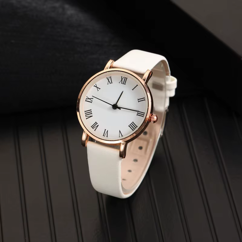 Montre à quartz analogique brillante en cuir PU pour femme, montres pour femme, cadran simple, luxe,