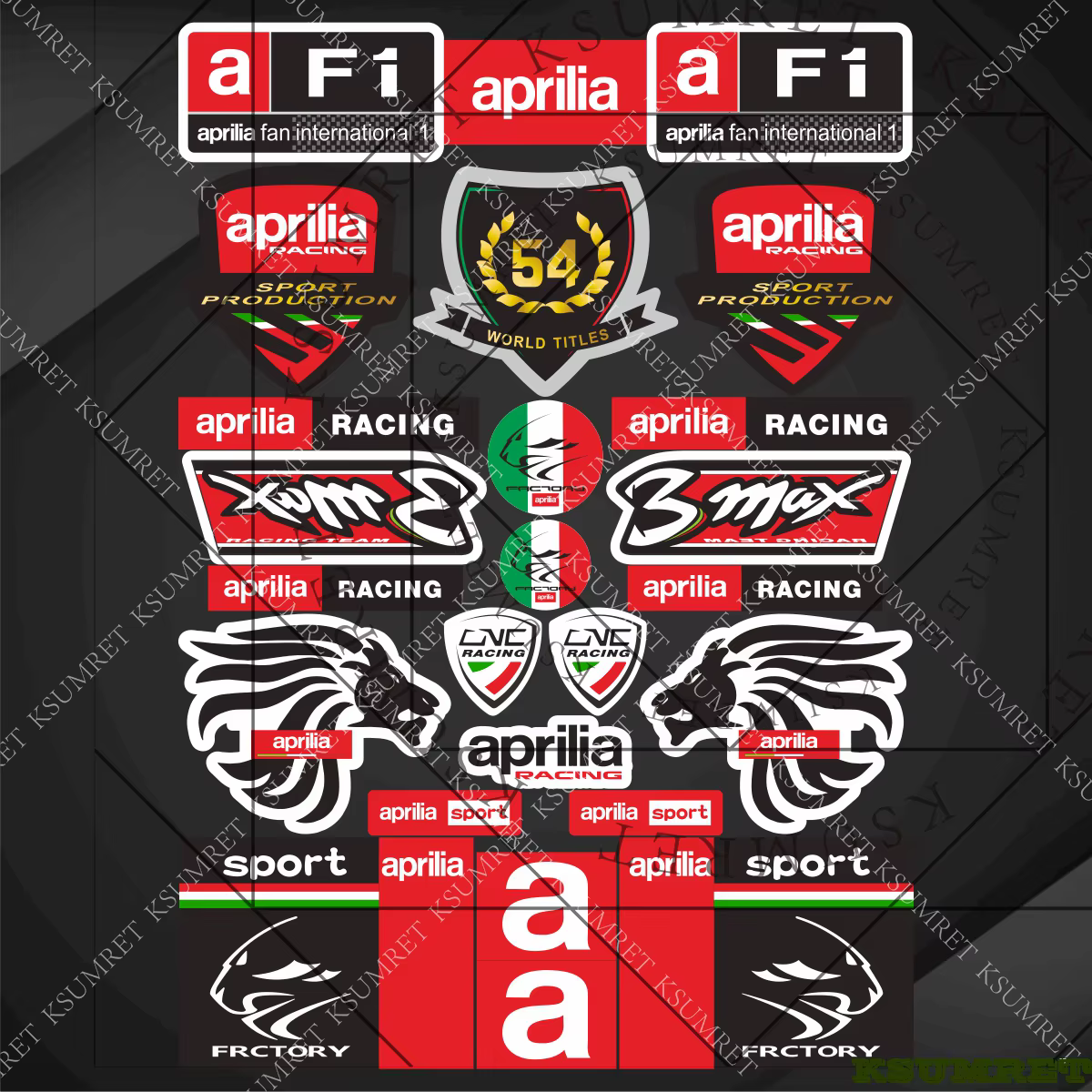 Autocollants pour moto Aprilia, kit d'autocollants pour casque de moto
