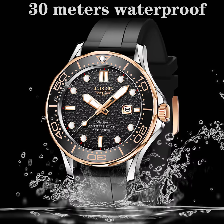 2025 LIGE nouvelles montres pour hommes d'affaires montre de plongée de luxe pour hommes étanche Dat