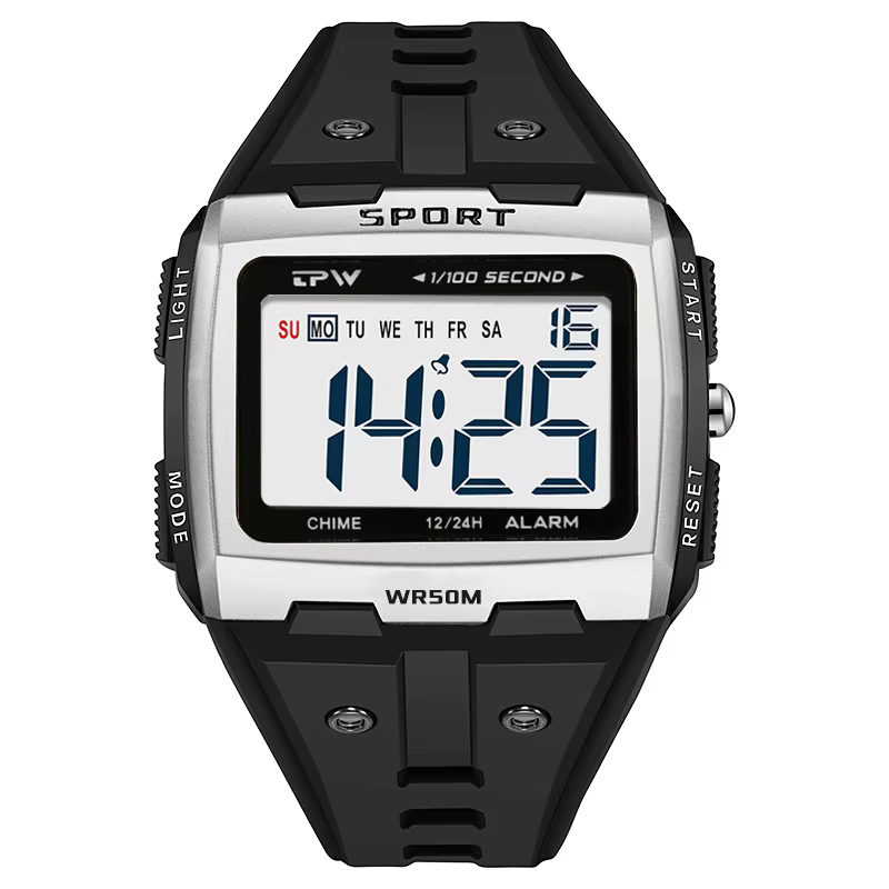 Montre numérique surdimensionnée TPW, grands chiffres, facile à lire, résistante à l'eau 5ATM
