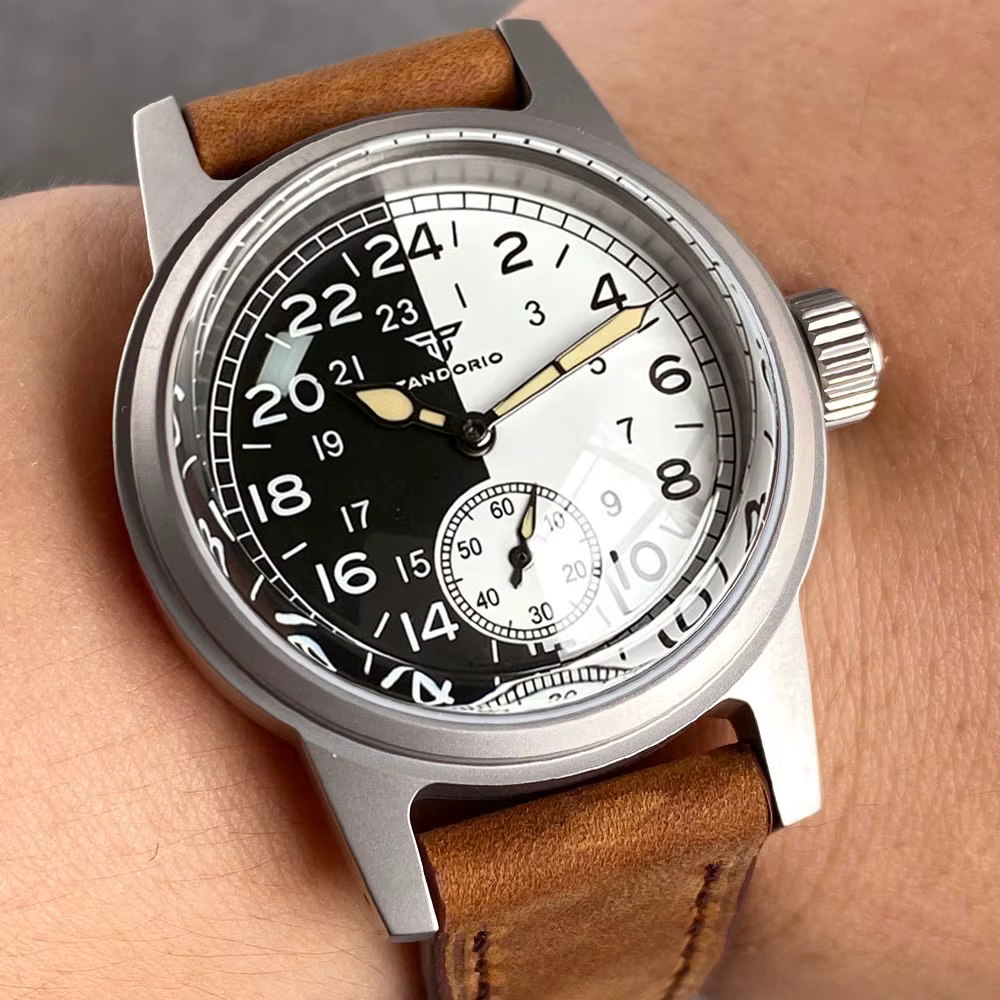 Montre de sport militaire Tandorio ST1701, mouvement noir et blanc, verre saphir bombé, montres de 3