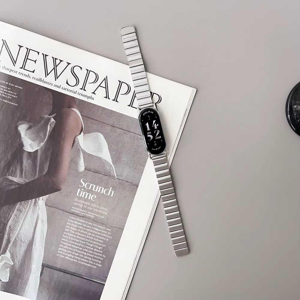 Bracelet magnétique pour Mi Band 9/10, bracelet pour femmes et hommes, bracelets argentés pour Xiaom