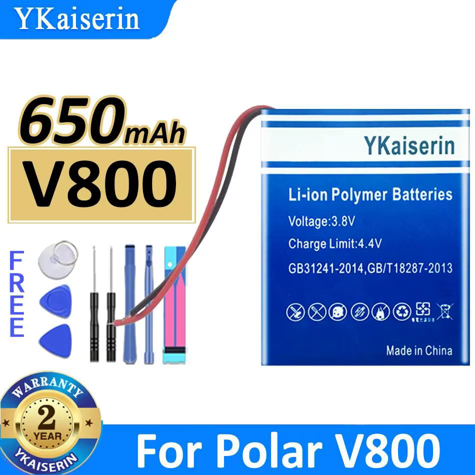 V800 502530 2 lignes légères 650Mah pour montre polaire Datakam G5 batterie de sport Real Rro