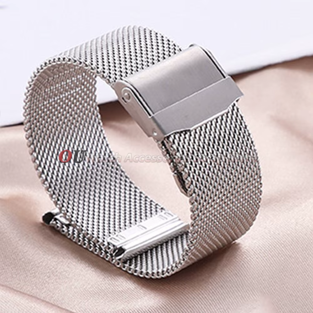 Bracelet Milanaise à Libération Rapide 18mm 20mm 22mm Universel en Acier Inoxydable Maille Fine 0.6m