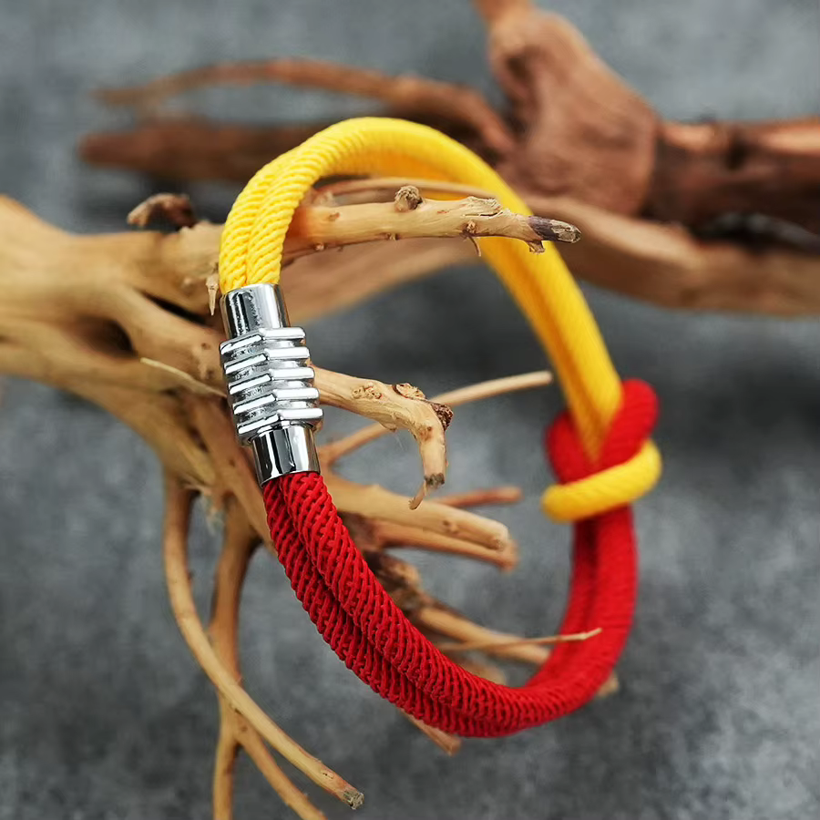 Bracelet en corde de choc de couleur audacieuse, 9 Styles, unisexe, corde de 4mm de qualité A, fermo