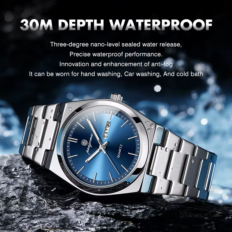 PAAZOMU luxe Quartz homme montre-bracelet Sport hommes montres étanche lumineux Date semaine acier i
