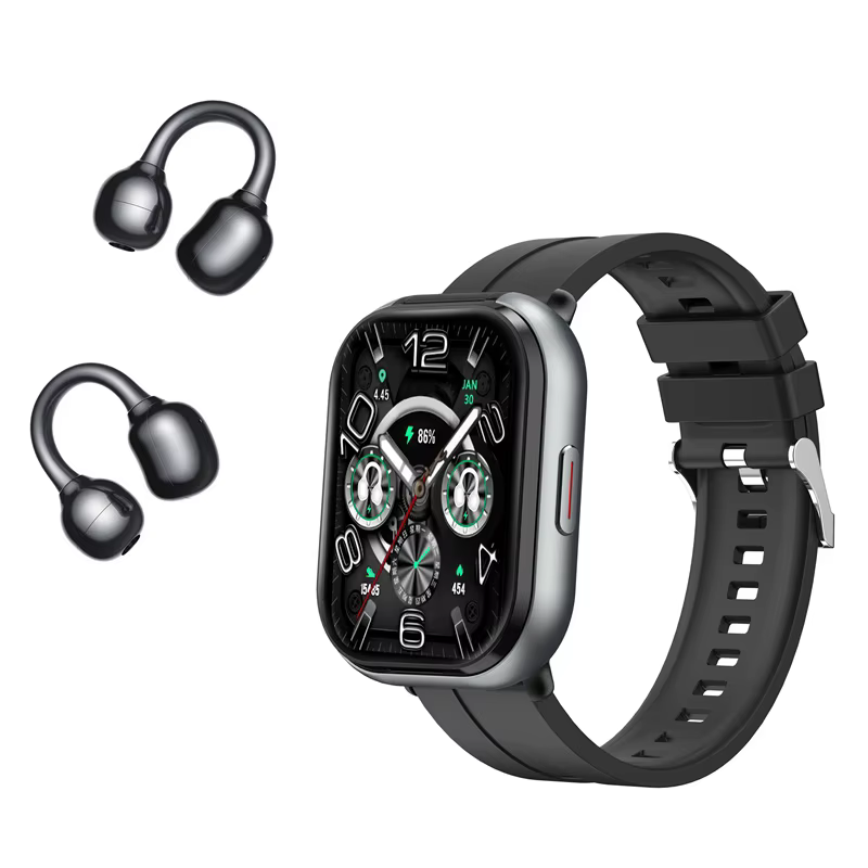 Montre connectée D12 avec écouteurs TWS 2 en 1, casque Bluetooth sans fil pour appels, lecture de mu