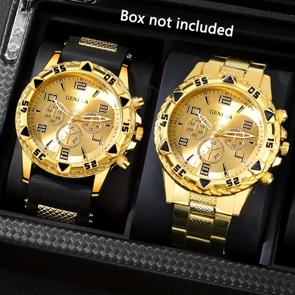 Ensemble de montres à Quartz pour hommes, 2 pièces, montres d'affaires à la mode, bracelet en Silico