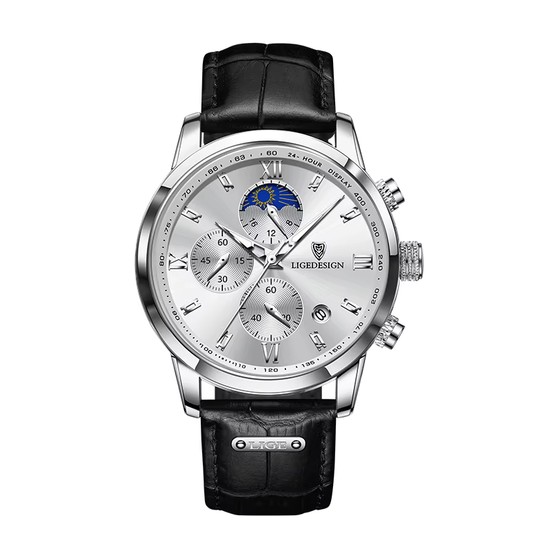 Nouvelles montres pour hommes LIGE Top marque de luxe hommes montre-bracelet en cuir montre à Quartz