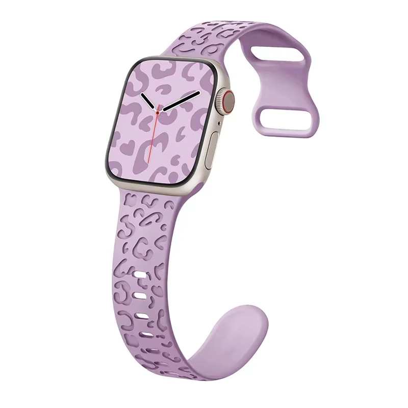 Bracelet léopard gravé pour Bracelet de montre Apple ultra 3 2 49mm 44 38/40 Bracelet en Silicone iW