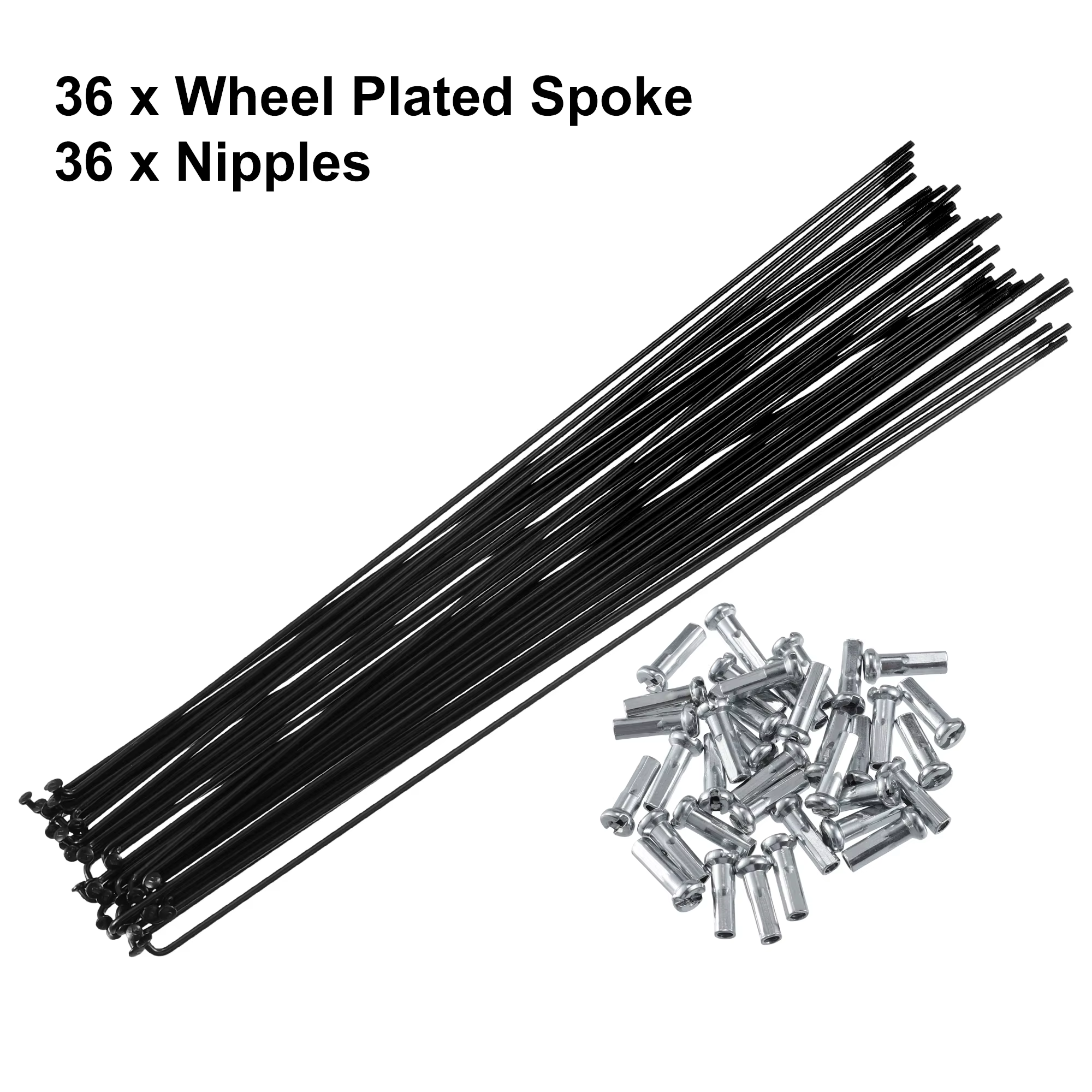 X Autohaux 14G J Bend rayons de vélo en acier 136-293mm de longueur avec écrous pièces de rechange d