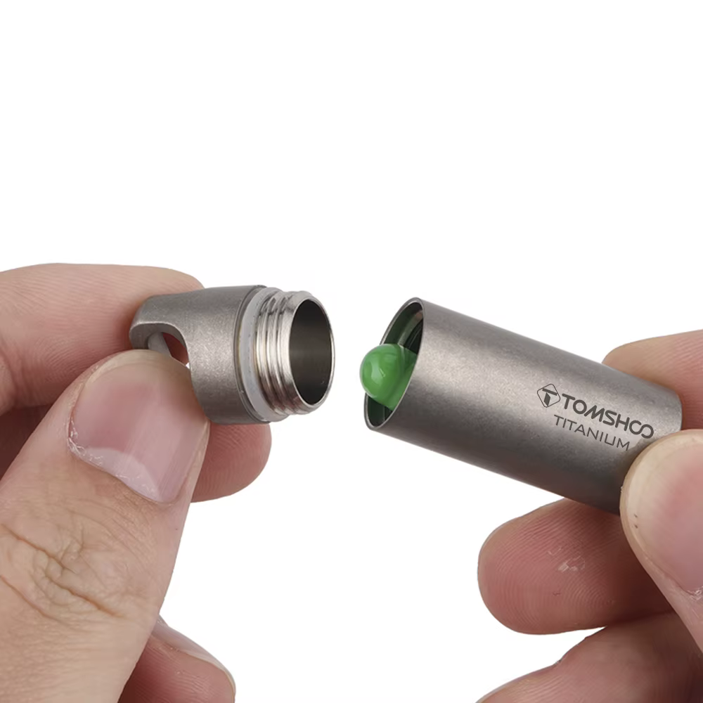 Tomshoo – Mini boîte à pilules de rangement étanche et scellée en titane, étui de parfum, pendentifs