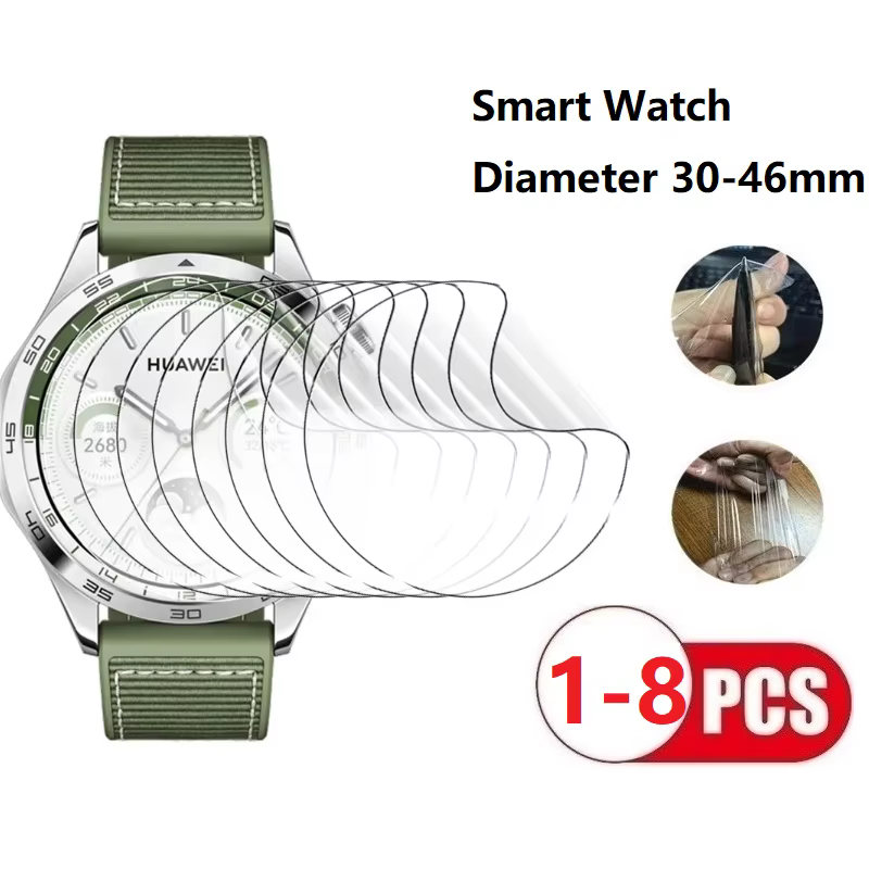 Protecteur d'écran pour montre ronde, Film Hydrogel souple, diamètre 30 31 32 33 34 35 36 37 38 39 4