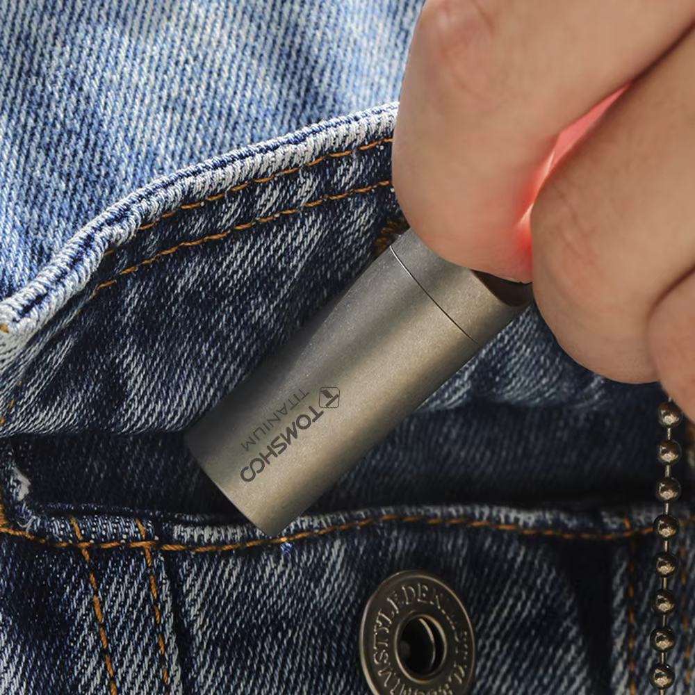 Tomshoo – Mini boîte à pilules de rangement étanche et scellée en titane, étui de parfum, pendentifs