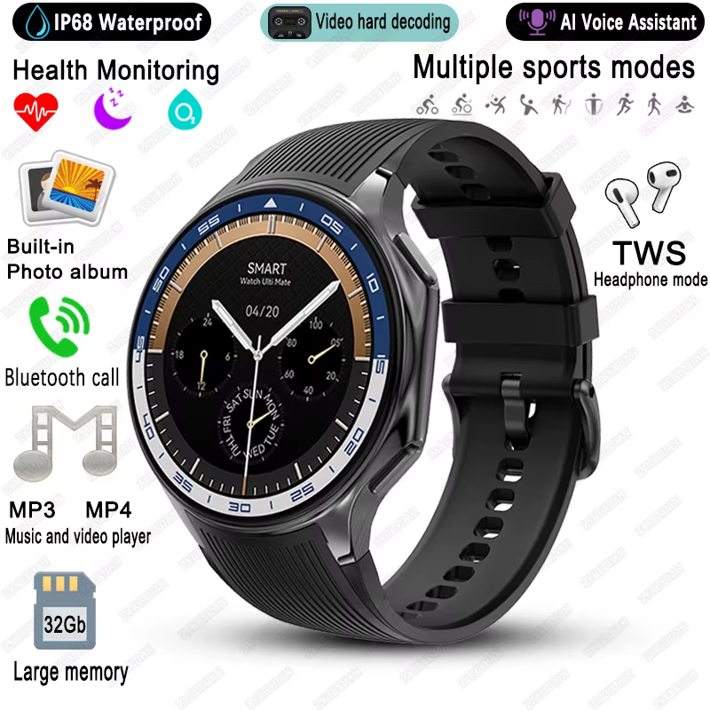 2025 nouveau pour montre OPPO X montre d'affaires haut de gamme hommes 32Gb mémoire lecture vidéo mo