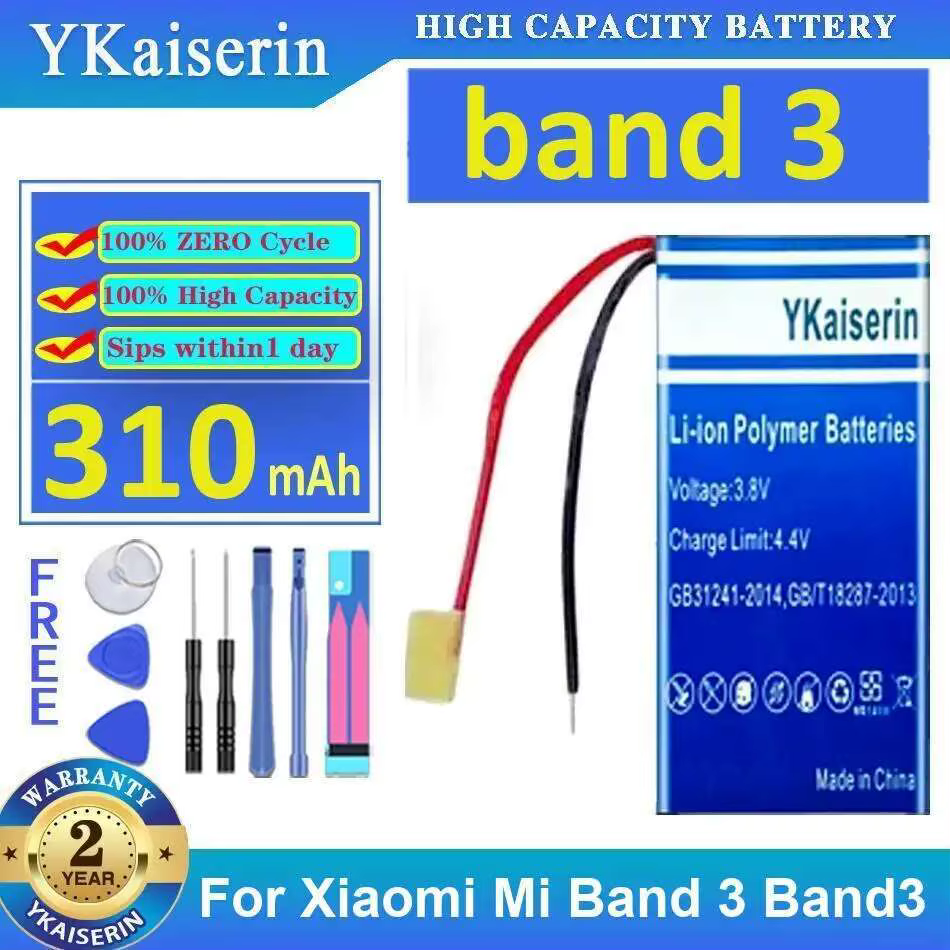 Pour Xiaomi MI Band 3 Band3 batterie de montre d'alimentation fiable 310Mah