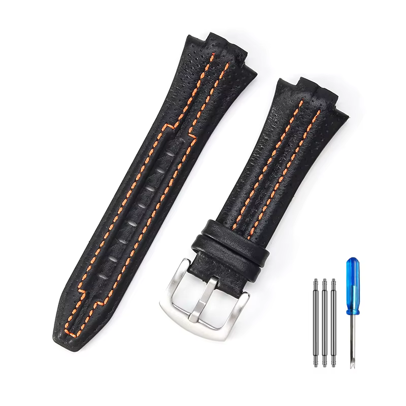 Bracelets de montre en cuir véritable pour Seiko Sportura SNL029P2 SNL021P1 SNA595P2 SNL017P1, Brace