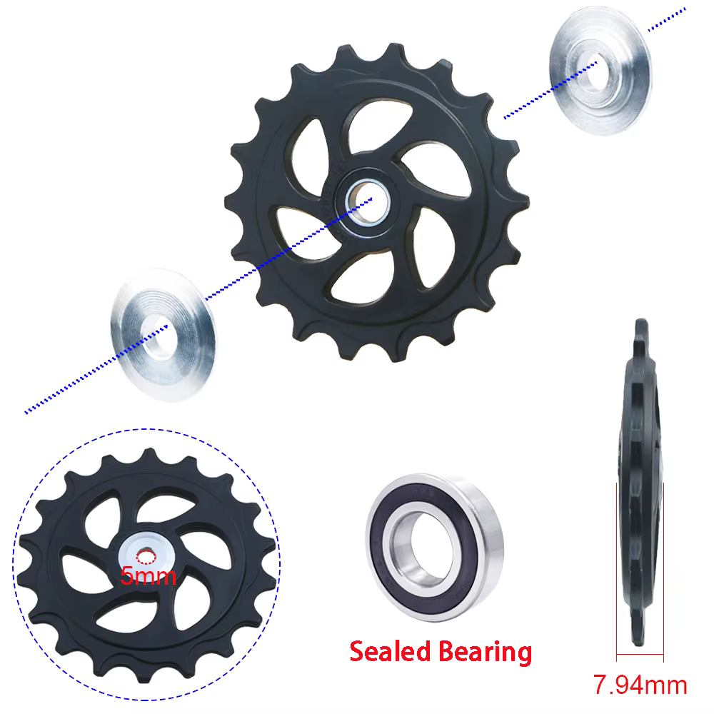 Dérailleur arrière de vélo pour Shimano S233, roulement de roue jockey, rouleau de poulie, VTT, 10T,