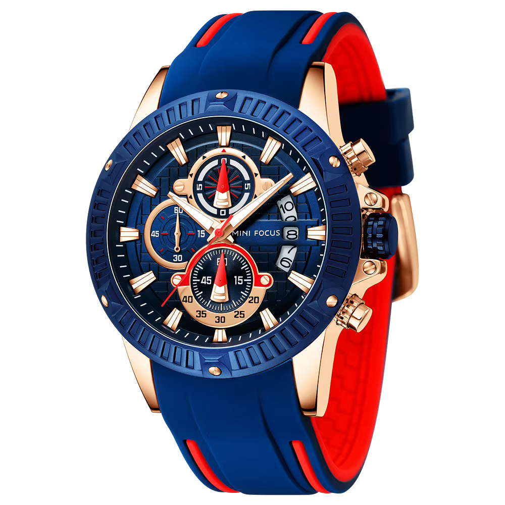 Top marque MINI FOCUS montre pour hommes bracelet en Silicone étanche Quartz chronographe hommes mon