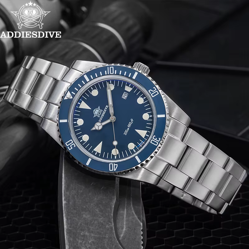 ADDIESDIVE montre analogique de luxe pour hommes BGW9 lunette en céramique lumineuse bulle miroir ve
