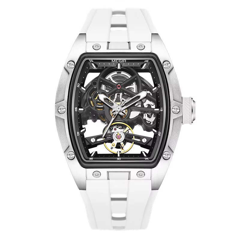 MEGIR 2242 montre automatique bleue pour hommes Sport montre-bracelet mécanique étanche en acier ino