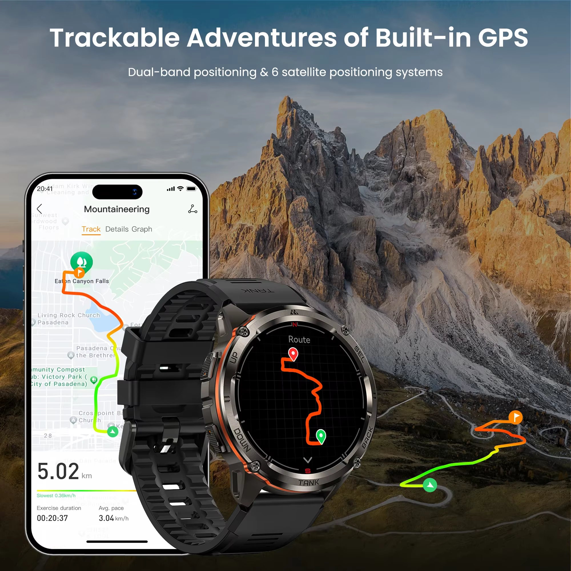 KOSPET TANK T3 Ultra 2 montre intelligente pour hommes GPS en acier inoxydable Smartwatch 50M étanch