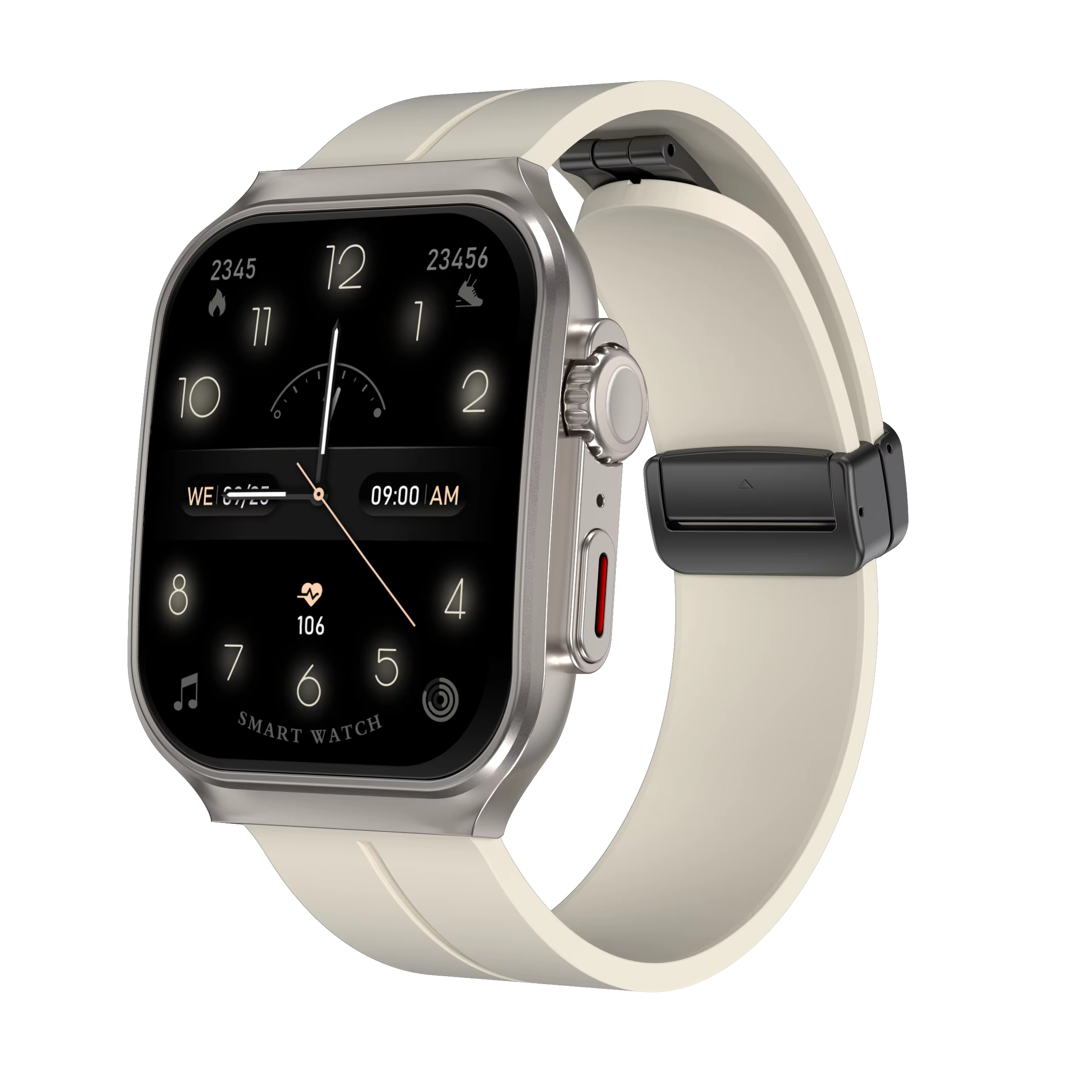 Montre connectée avec écran AMOLED incurvé de 2,01 pouces, design flexible 3D, plus de 120 modes spo