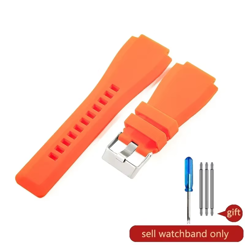 Bracelets de montre en Silicone fermement antidérapants, pour la série Bell Ross BR01 BR03, résistan