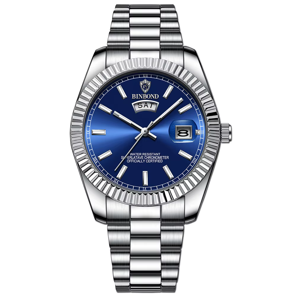 BINBOND B7012 hommes mode affaires sport montre à Quartz 30M étanche lumineux classique calendrier h