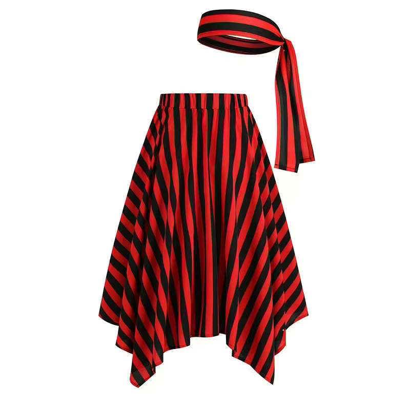 Costume de pirate pour femme pour Halloween, chemisier de pirate Renaissance, corset, ceinture, jupe