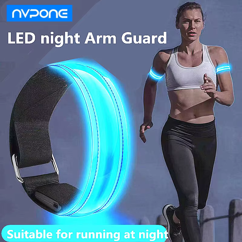Bracelet lumineux LED pour bras, alimenté par piles, sangle lumineuse pour poignet, bracelet clignot