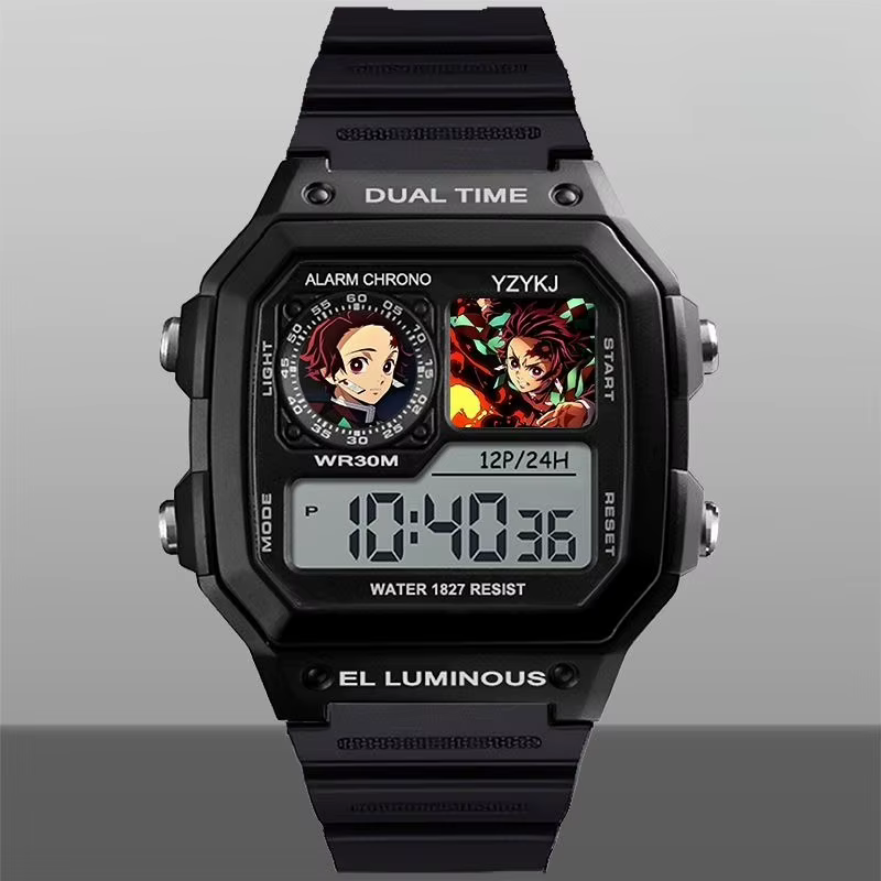 Demon Slayer Tanjirou hommes montres de sport Anime multifonction étanche montre-bracelet montre num