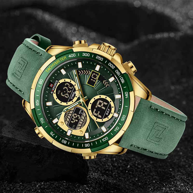 Nouveau NAVIFORCE montres pour hommes en cuir hommes militaire Sport montre étanche Quartz montre-br
