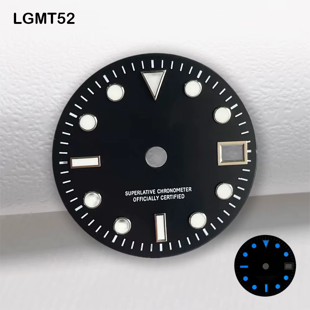Cadran de montre Explorer II NH-34 GMT, 28.5mm, cadran lumineux bleu BGW9, accessoires de montre