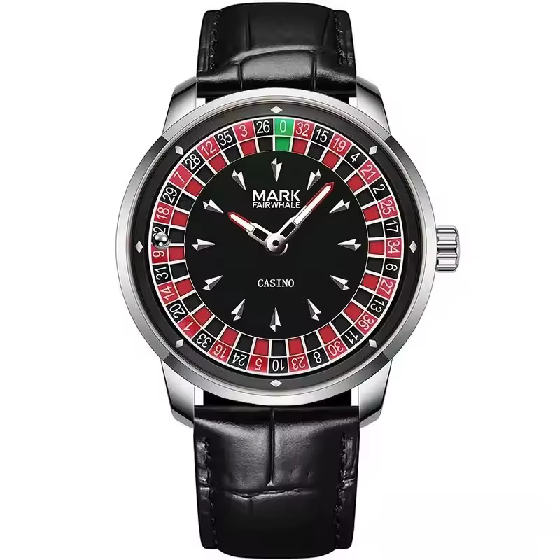 Mark Fairwhale 5031 mode hommes montre à Quartz créatif cadran rotatif lumineux étanche bracelet en 