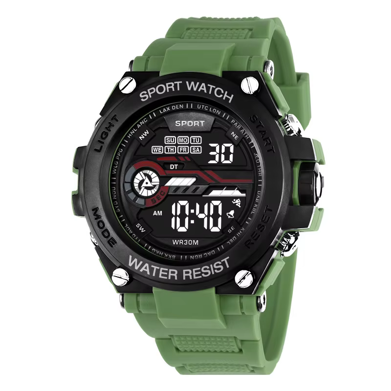 Nouvelle montre électronique de sport pour homme, tendance, lumineuse, pour étudiants, montre-bracel