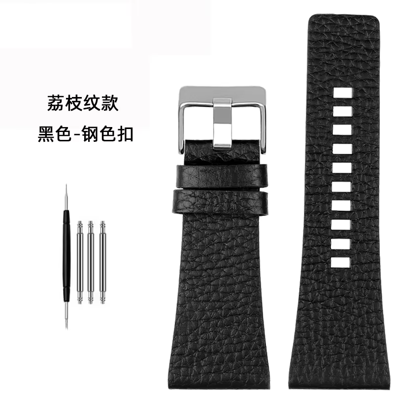 Bracelet de montre en cuir véritable pour montres diesel, bracelet noir, DZ4386, 1657, 1399, 1206, 4