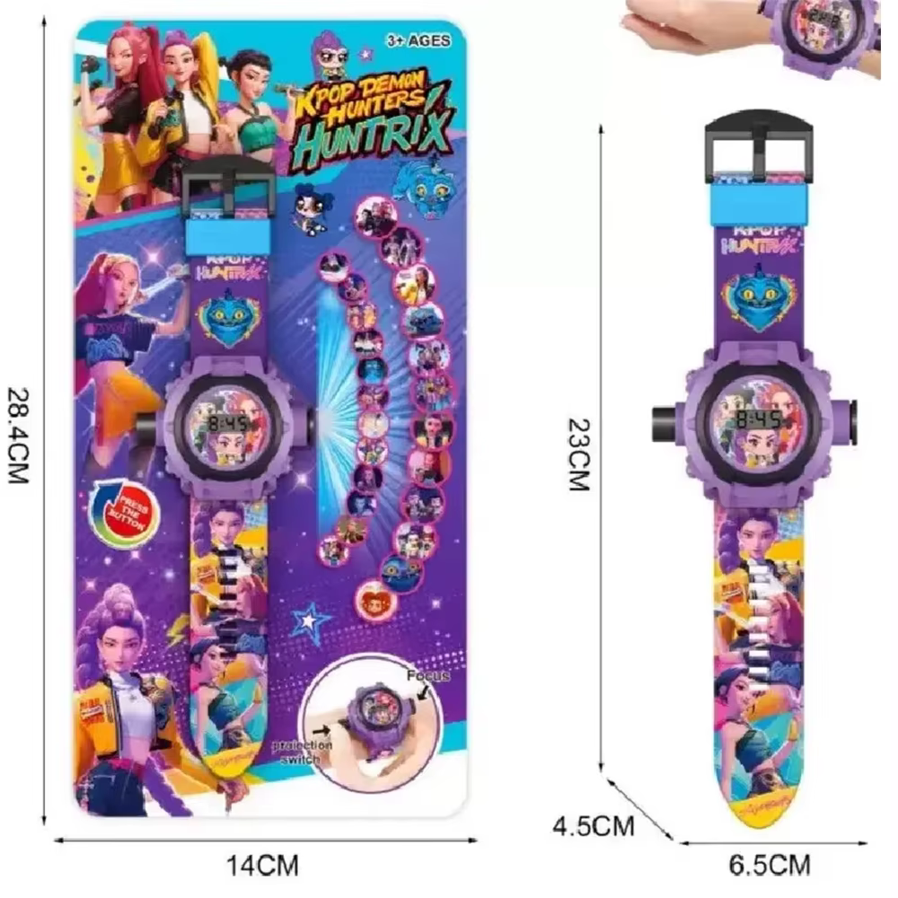 Montre-bracelet projecteur 3D haut de gamme pour enfants, motif Anime 24, idéale pour le jeu quotidi