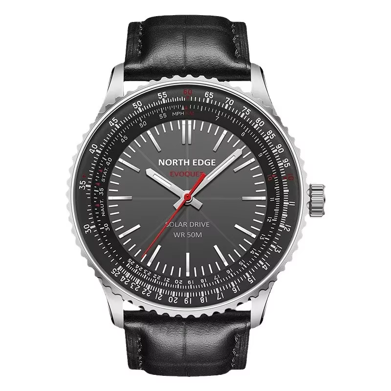 Nouvelle montre NORTH EDGE EVOQUE 3 Pilot Series pour hommes, montre militaire d'aviation à énergie