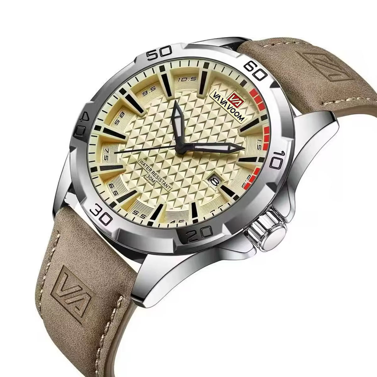 VA VA VOOM hommes Sport décontracté militaire Quartz calendrier montre-bracelet pour homme d'affaire