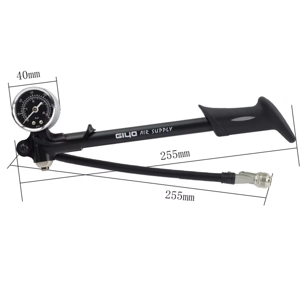 GIYO – pompe à Air haute pression pliable pour vtt, 300PSI, avec levier et jauge pour fourche et Sus