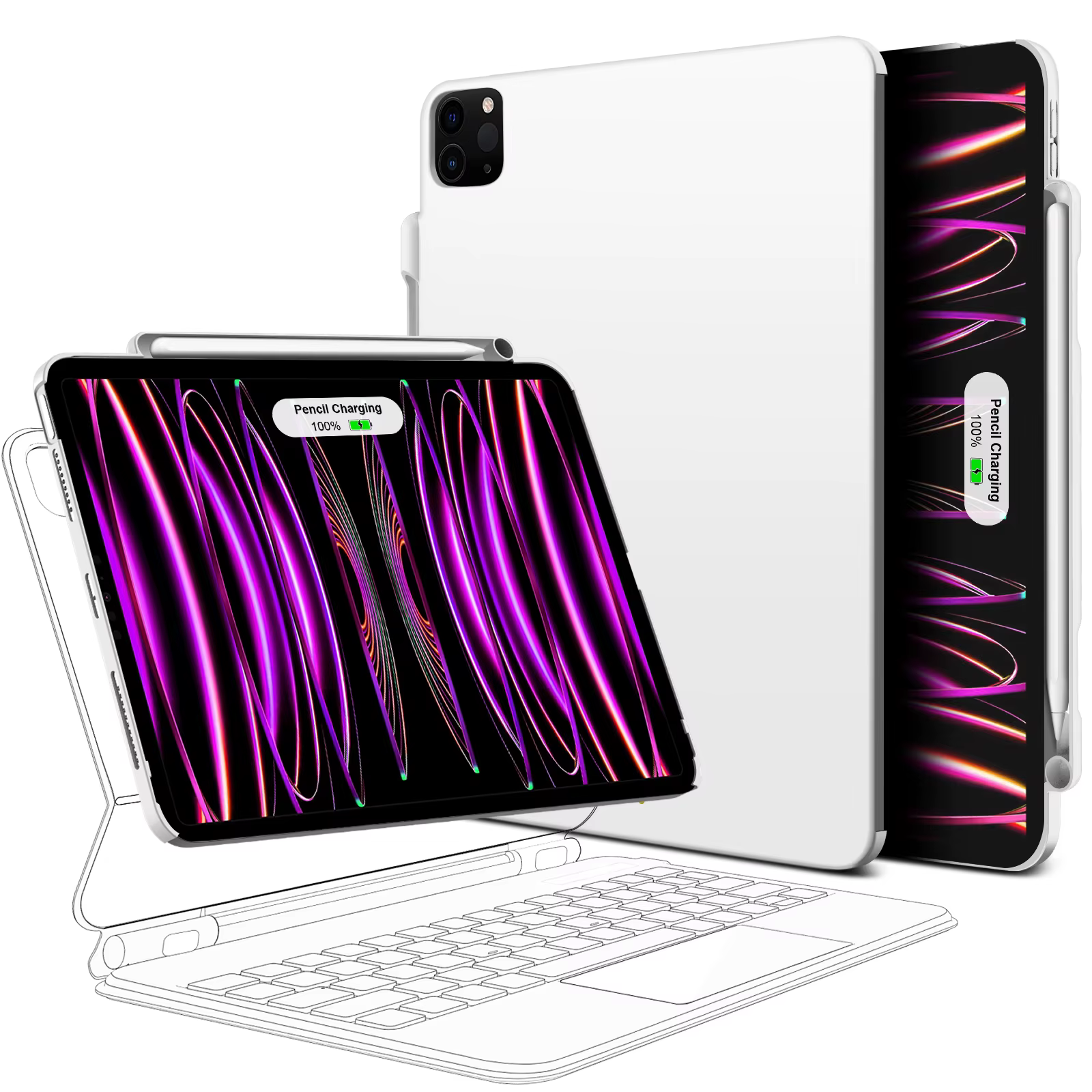 GOOJODOQ étui magnétique pour iPad Pro 11 13 2024 M4 Air 6 Air 4/5 iPad Pro 12.9 étui Compatible cla