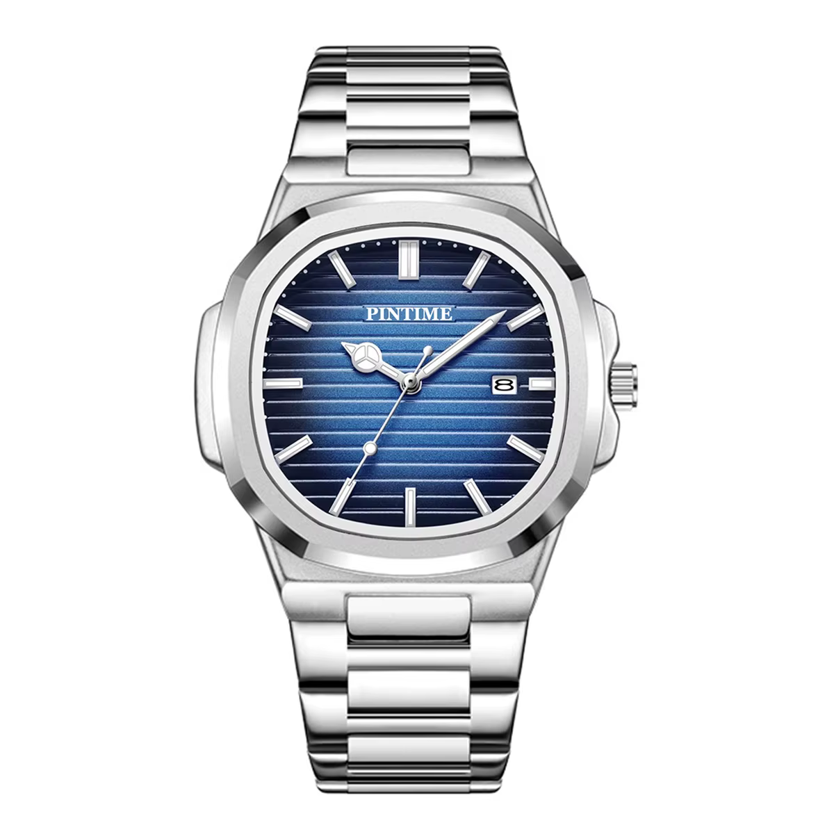 Montre à quartz pour homme, boîtier en alliage, affichage de la date, mouvement à quartz, montre-bra