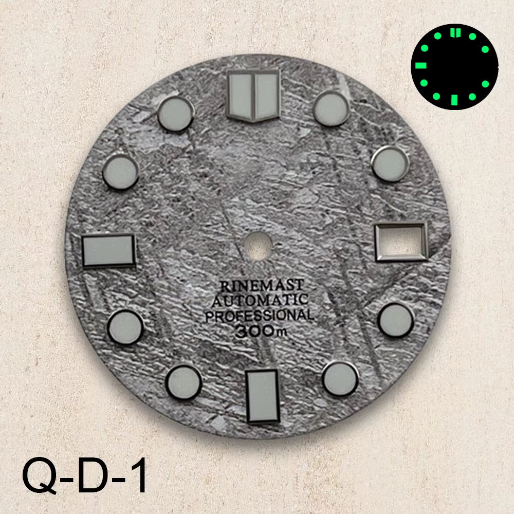 Montre à cadran de 28,5 mm avec logo S, météorite, pour mouvement automatique japonais NH35/4R/7S, l