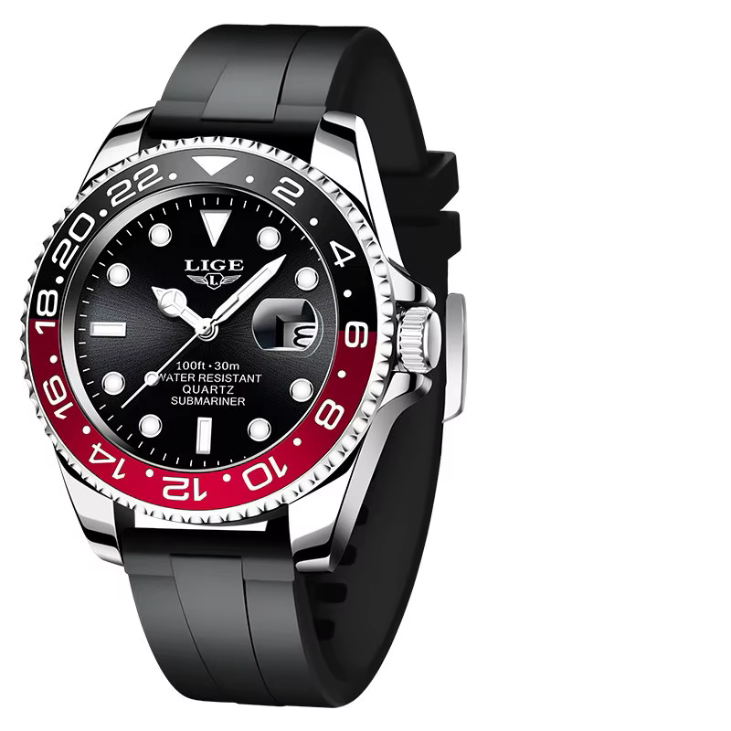 LIGE 2025 nouvelle montre pour hommes lumineux en acier inoxydable affaires quartz horloge de luxe m